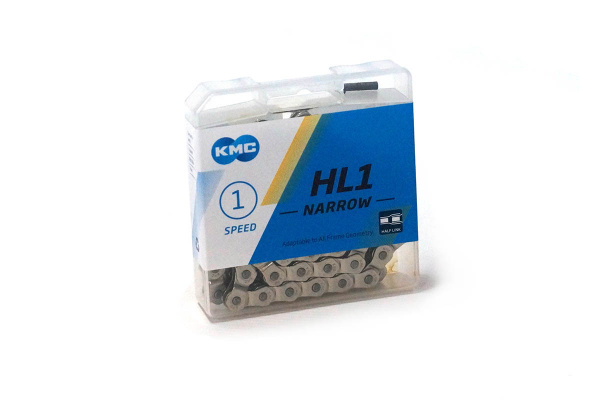 Цепь КМС HL1-N 1/2x3/32"x112L FOR 1-SPD,Half Link,односкоростная,бмх,фристайл,на блистере