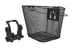 Корзина на руль,BL-B-009 быстросъемная с крепл. на руль,сталь,34*25*26 ручка для переноски,черная Корзина на руль,BL-B-009 быстросъемная с крепл. на руль,сталь,34*25*26 ручка для переноски,черная